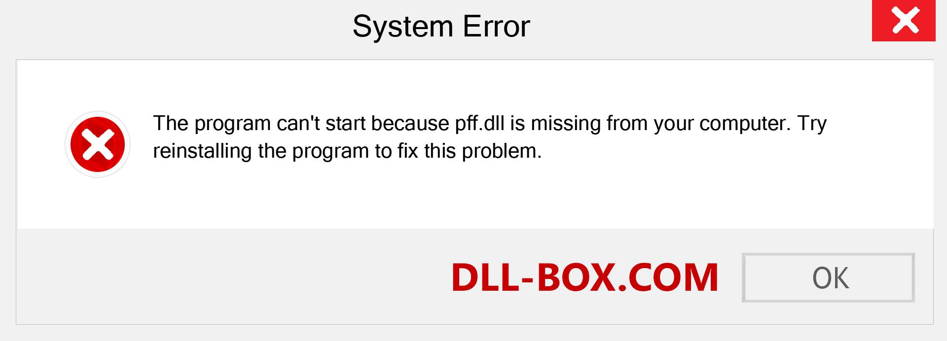  pff.dll file is missing?. Download for Windows 7, 8, 10 - Fix  pff dll Missing Error on Windows, photos, images